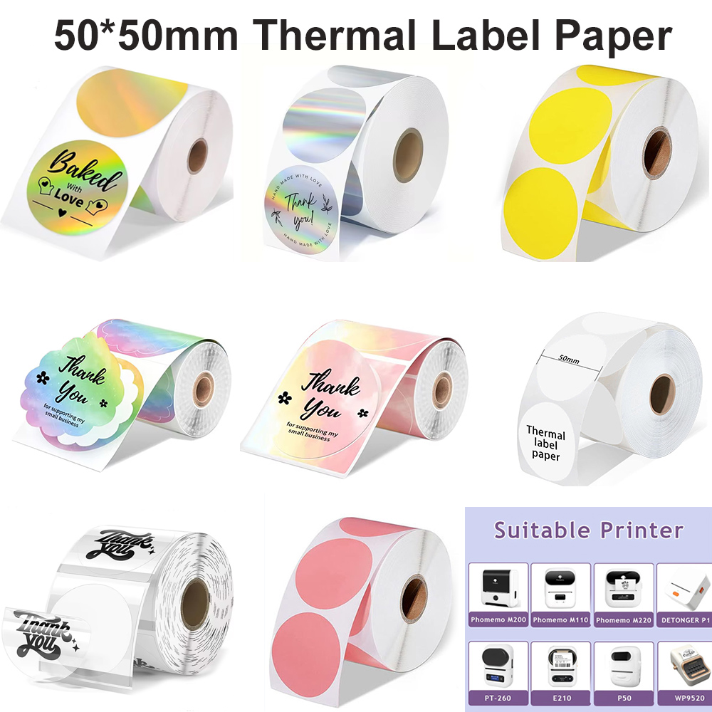 Commercial Printer - 1 рулон круглой термобумаги 50x50 мм,