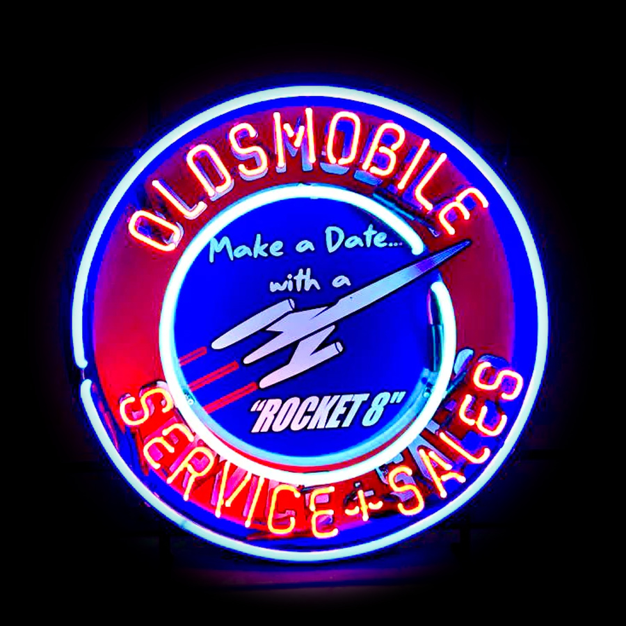 Commercial Printing Icon - Неоновая вывеска Rocket Diner Oldsmobile: неоновая