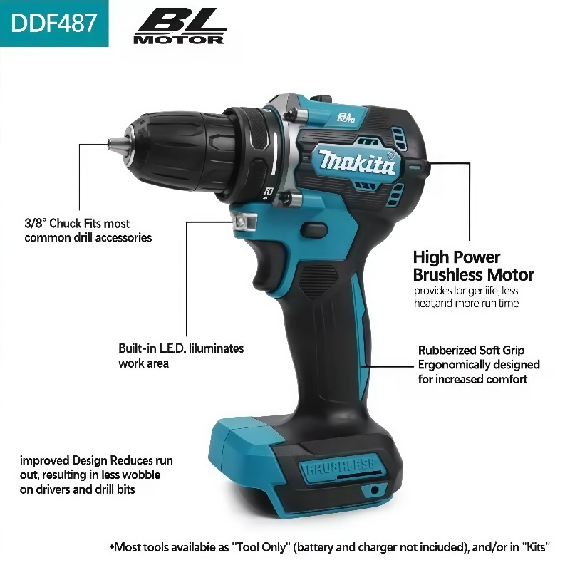 Бесщеточная аккумуляторная дре – обзор и цена Makita Drill Ddf484